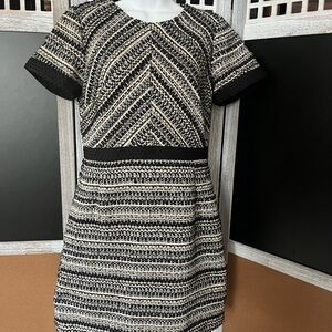 H&M Black and White Sheath Mini Dress with Raglan Sleeves
